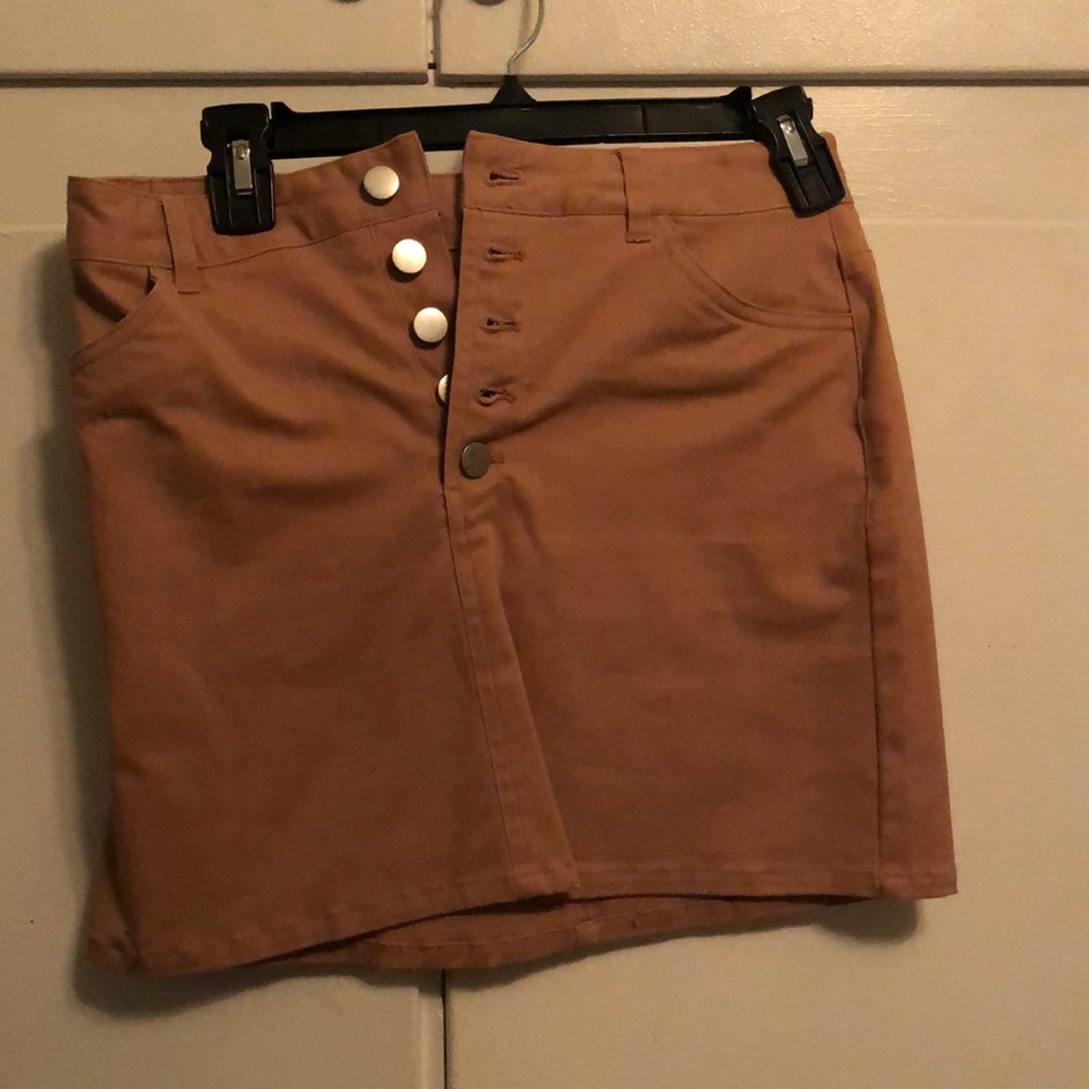 Forever21 Buttoned Pink/Nude Denim Skirt